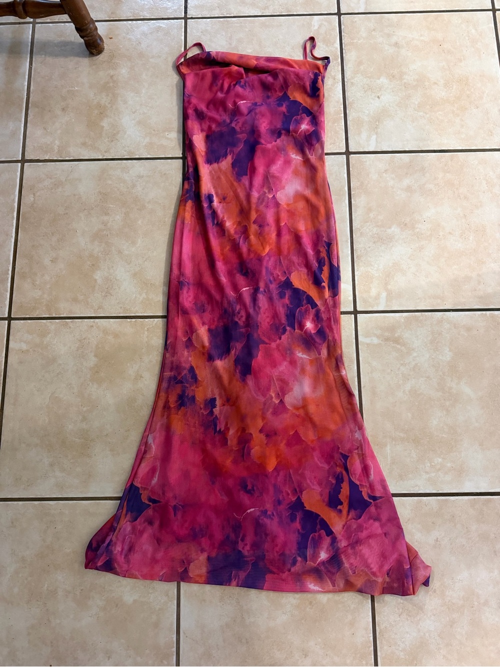 Floral Maxi Dress in Pink & Orange